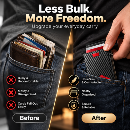 RFID Blocking Carbon Fiber Wallet ✅ Slim design | Holds cards + cash 💵EDC upgrade every guy wants 🔧