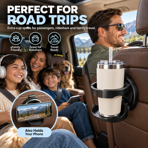 📢📢50% OFF !! ⏰Car Seat Headrest Cup Holder with Hooks