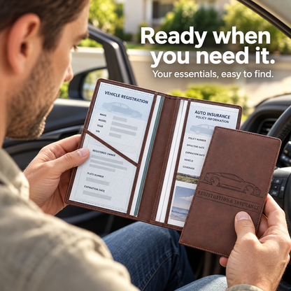 Buy 4 Get 2 Free 🔥 (BEST VALUE - 9.99 $ each)🔥Car Registration & Insurance Card Holder,2026🔥 HOT SALE Premium Car Paperwork Card Holder