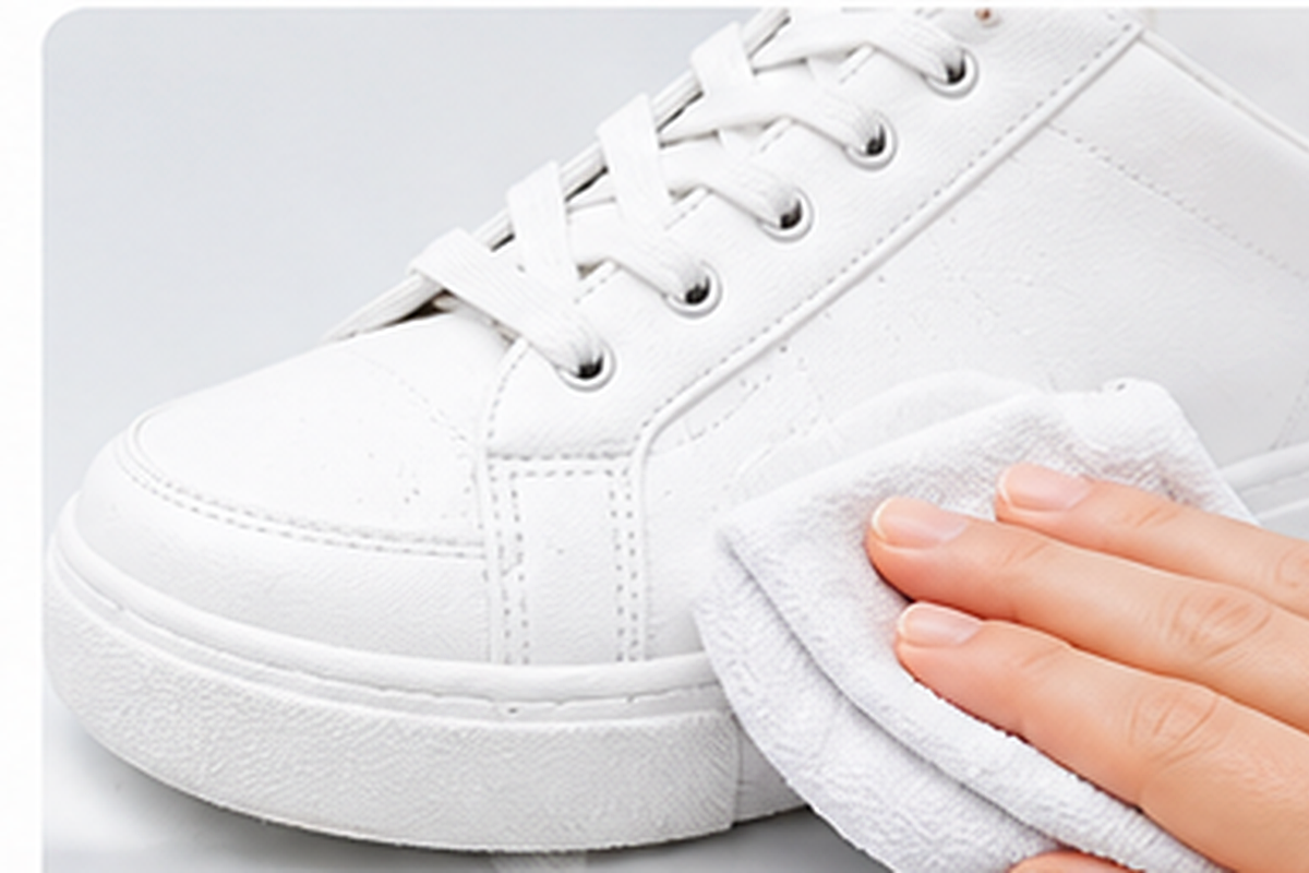 Wipe sneaker clean after using foam cleaner