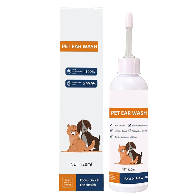 🐾 BUY 2 GET 1 FREE! ✨ Pet Ear Cleaner - Gentle Formula with Soothing Aloe for Dogs & Cats, Prevents Infections & Odor