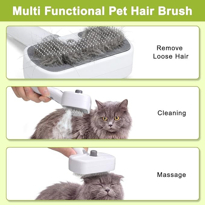 Pet Steam Brush, 3-in-1 Cat and Dog