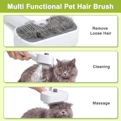 Pet Steam Brush, 3-in-1 Cat and Dog