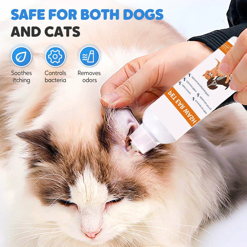 🐾 BUY 2 GET 1 FREE! ✨ Pet Ear Cleaner - Gentle Formula with Soothing Aloe for Dogs & Cats, Prevents Infections & Odor