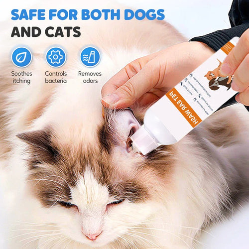 🐾 BUY 2 GET 1 FREE! ✨ Pet Ear Cleaner - Gentle Formula with Soothing Aloe for Dogs & Cats, Prevents Infections & Odor