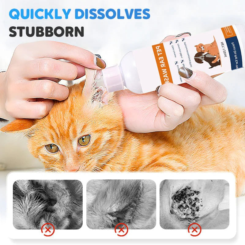 🐾 BUY 2 GET 1 FREE! ✨ Pet Ear Cleaner - Gentle Formula with Soothing Aloe for Dogs & Cats, Prevents Infections & Odor