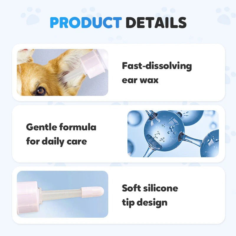 🐾 BUY 2 GET 1 FREE! ✨ Pet Ear Cleaner - Gentle Formula with Soothing Aloe for Dogs & Cats, Prevents Infections & Odor