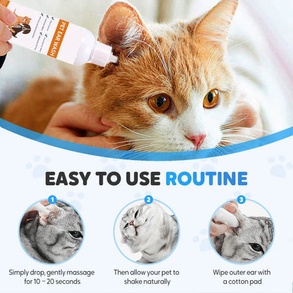 🐾 BUY 2 GET 1 FREE! ✨ Pet Ear Cleaner - Gentle Formula with Soothing Aloe for Dogs & Cats, Prevents Infections & Odor