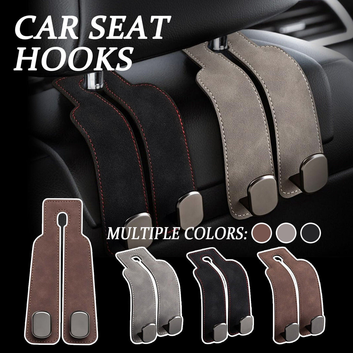 Car Seat Headrest Hooks Keep Your Car Tidy!