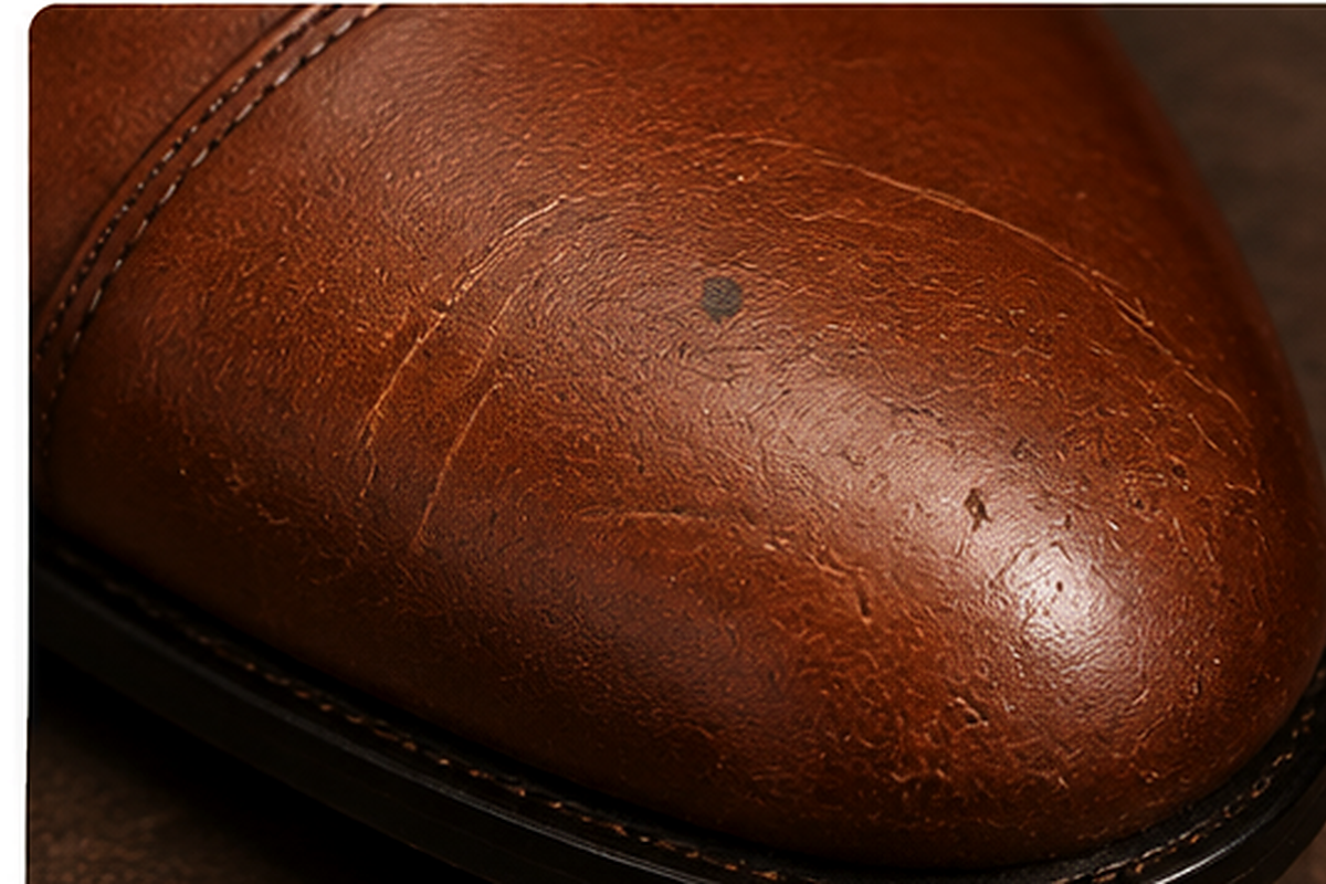 Leather scratches before restoration
