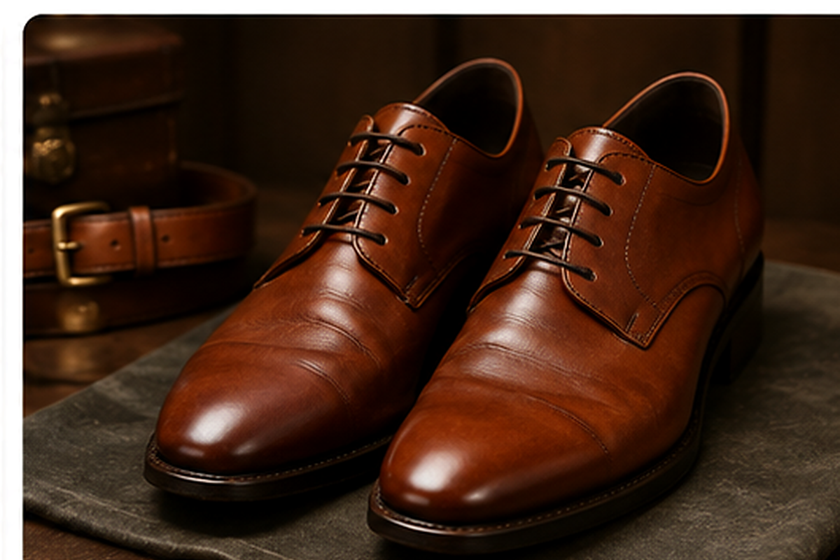 Leather shoes after restoration
