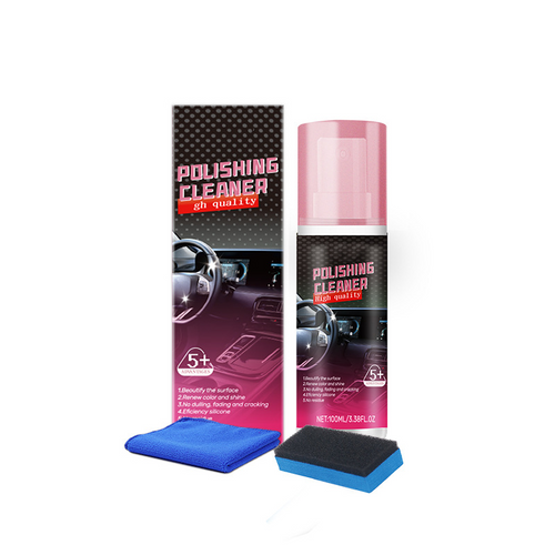 ~~~Instant Shine & Protection Car Interior Polisher🚗Brush and cloth included,Simply spray and wipe for an immediate clean and polish