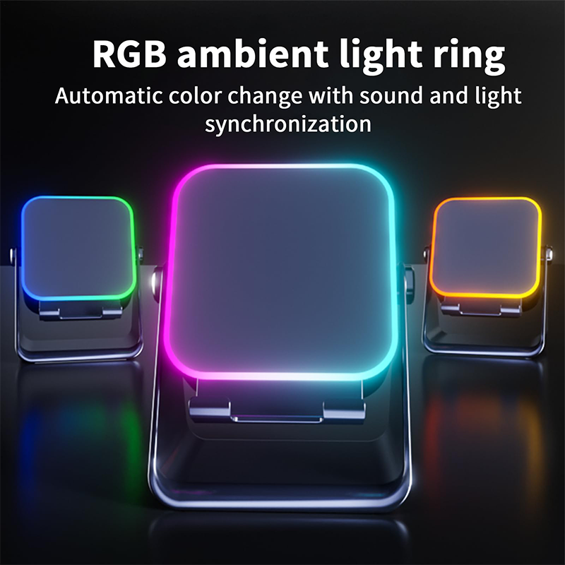 💎🔥 50% OFF 5-IN-1 WIRELESS SPEAKER STAND! 💎 Induction Audio, Phone Holder & Ambient Light🔥🔥