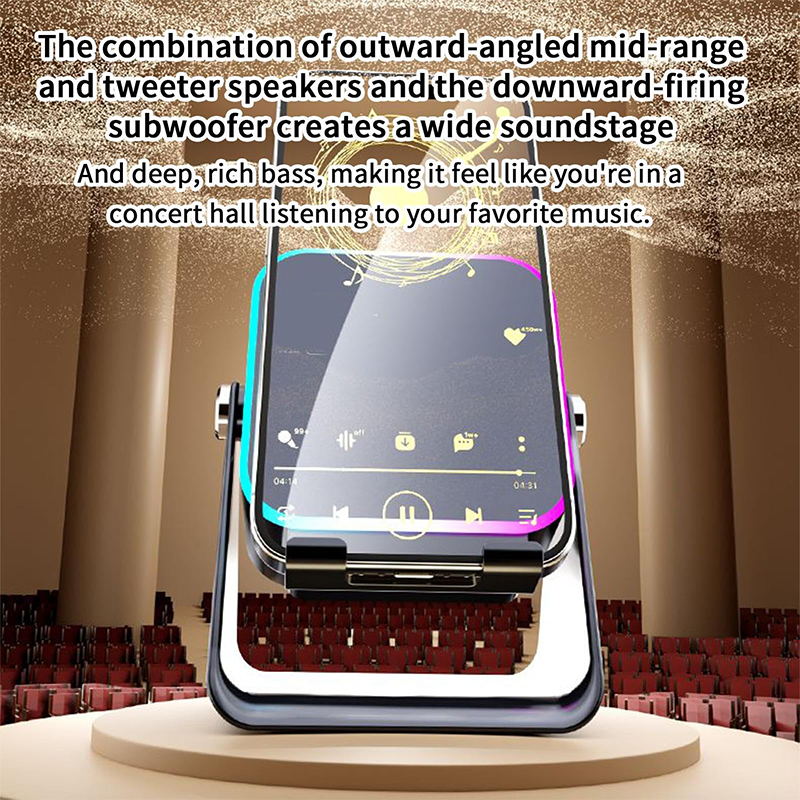 💎🔥 50% OFF 5-IN-1 WIRELESS SPEAKER STAND! 💎 Induction Audio, Phone Holder & Ambient Light🔥🔥