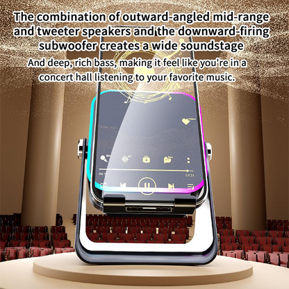 💎🔥 50% OFF 5-IN-1 WIRELESS SPEAKER STAND! 💎 Induction Audio, Phone Holder & Ambient Light🔥🔥
