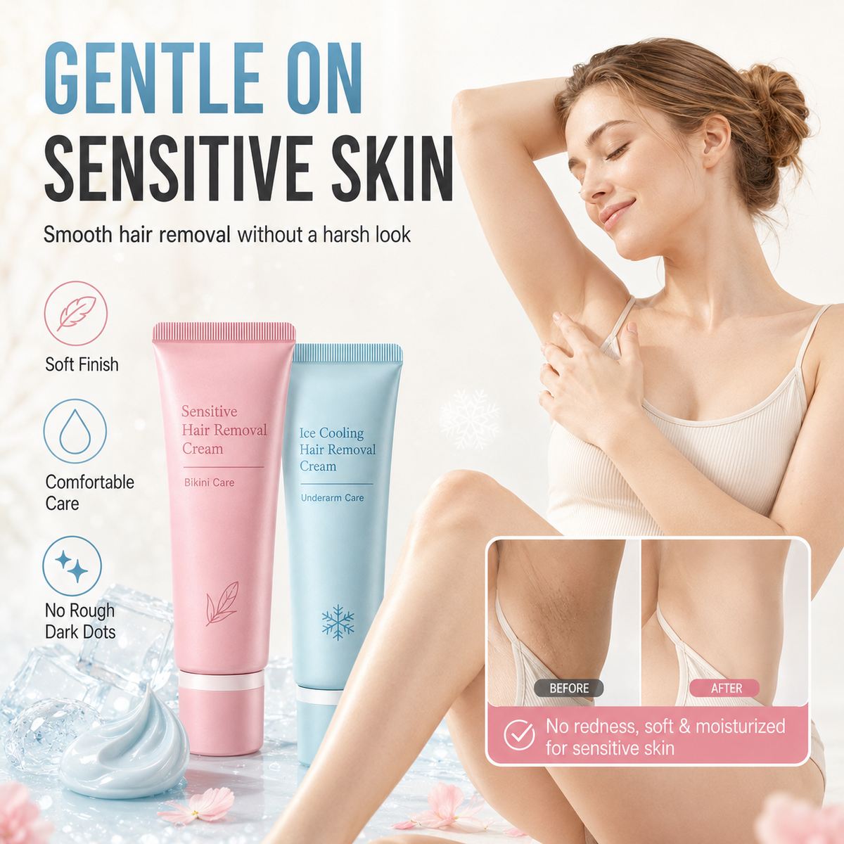 ✨Enjoy fresh,❄️cool and gentle sensation throughout your hair‑removal routine.