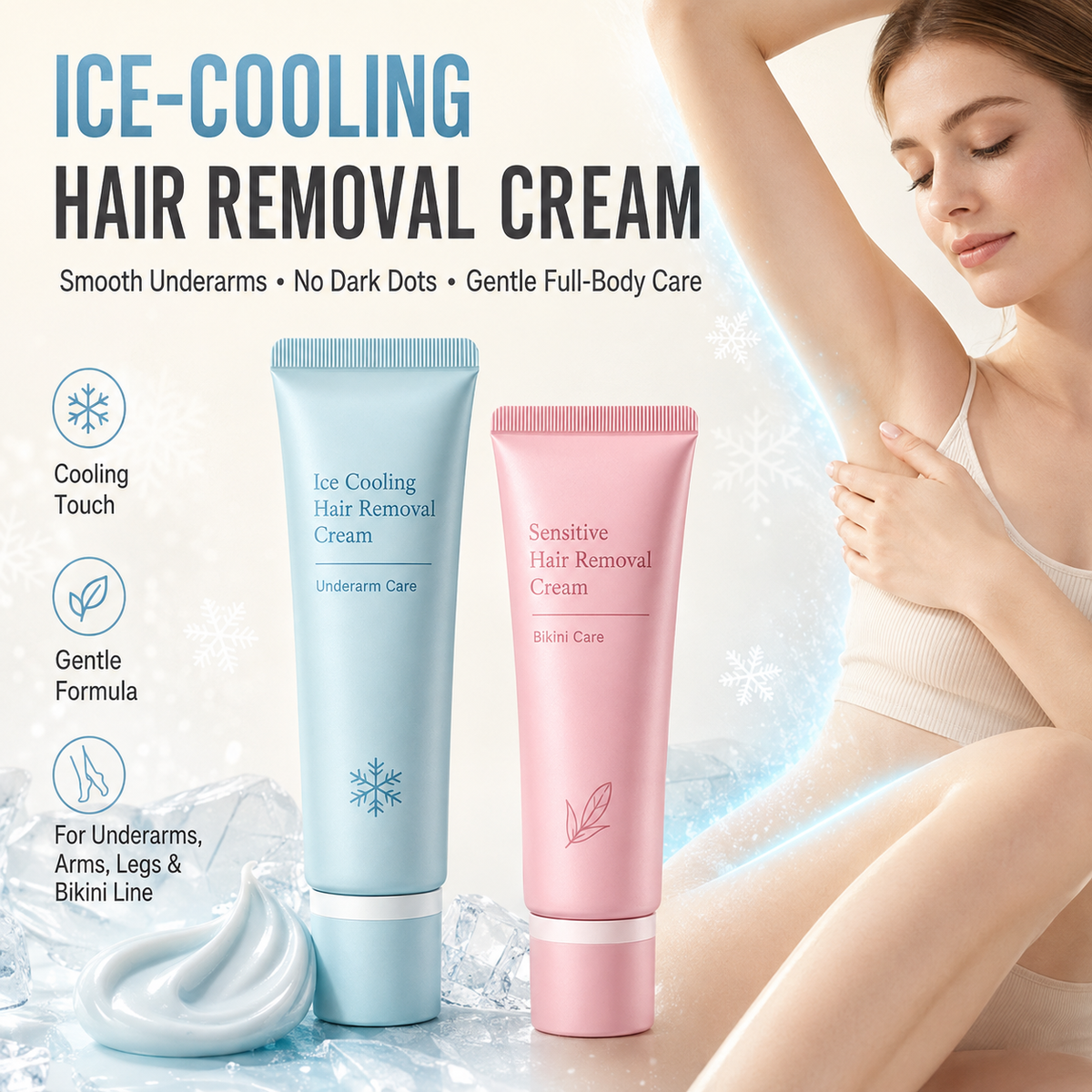 ✨Enjoy fresh,❄️cool and gentle sensation throughout your hair‑removal routine.