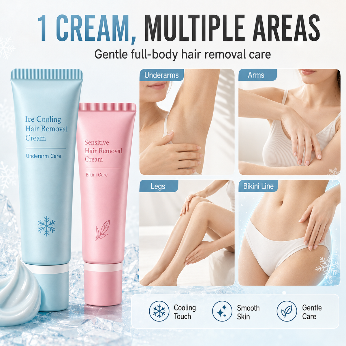 ✨Enjoy fresh,❄️cool and gentle sensation throughout your hair‑removal routine.
