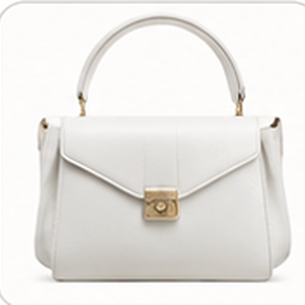 White leather handbag