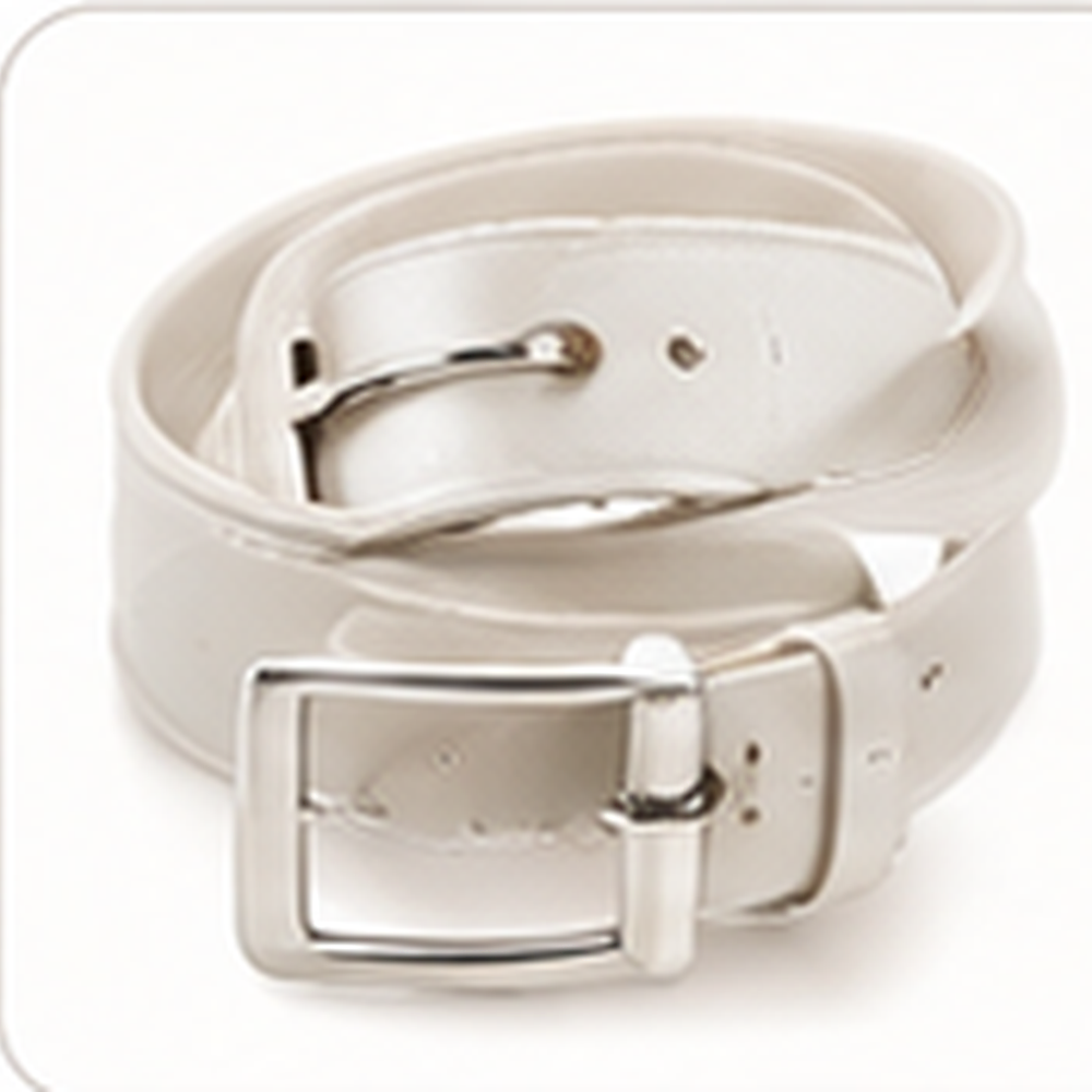 White leather belt