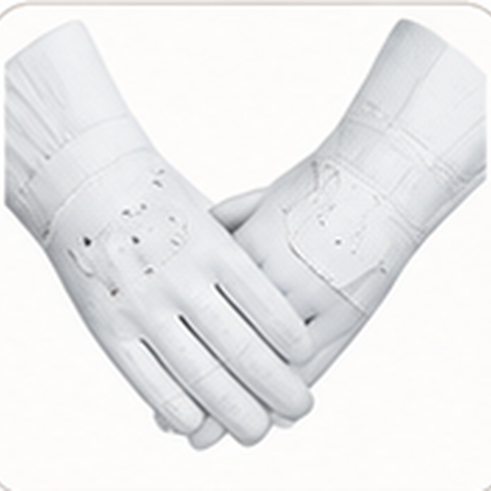 White leather gloves